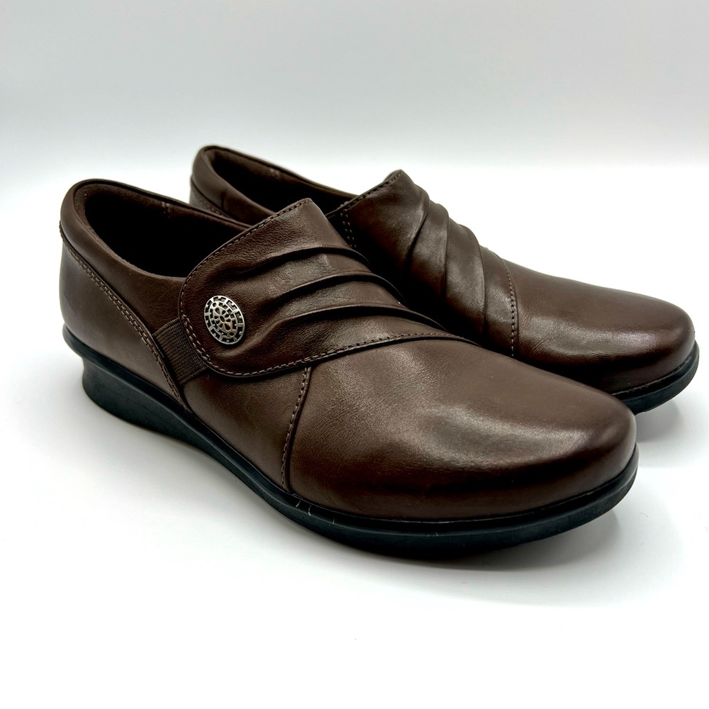 Clarks Women's Hope Roxanne Loafer, Brown Leather, Size 5 M Us Women’s light